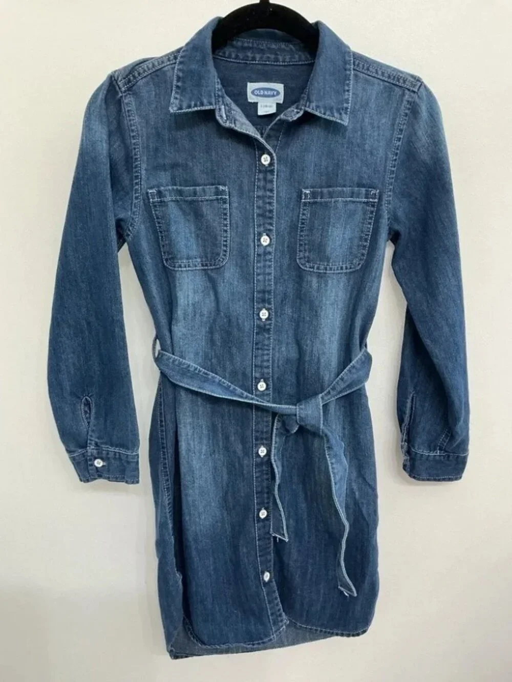 Gap Long Sleeve Belted Denim Dress Girls Sz 10/12